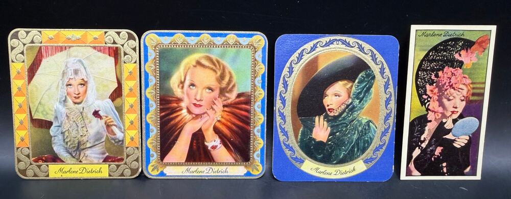 4 Gorgeous 1930s Marlene Dietrich Cards Garbaty Carreras Blue Angel Venus Blonde